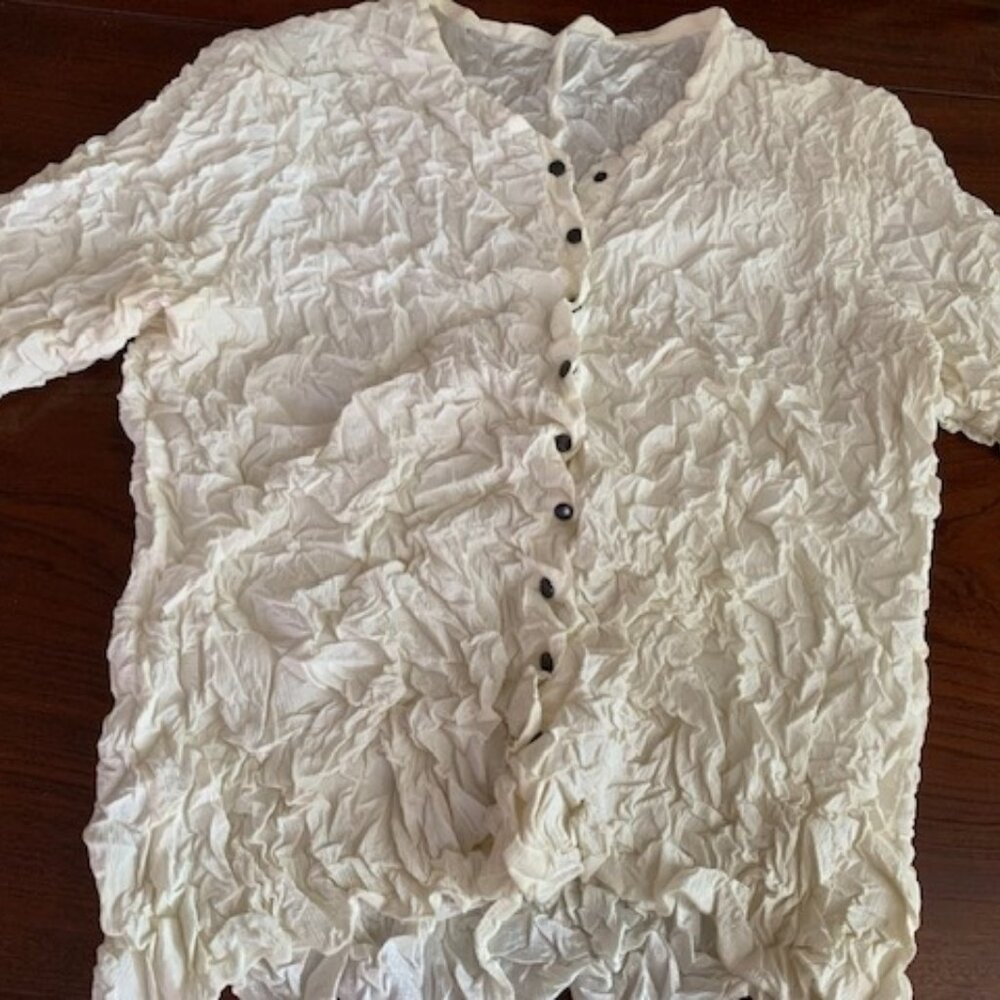 Babette white short sleeve blouse, vintage from the 90s